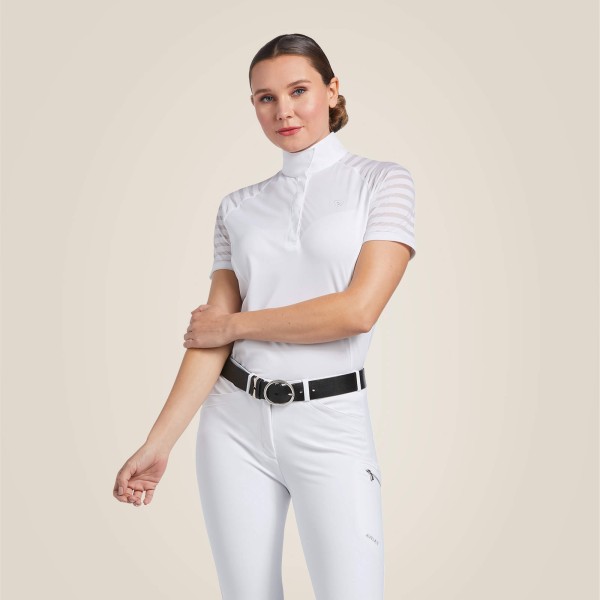ARIAT Damen Turniershirt Aptos Vent Show Shirt White